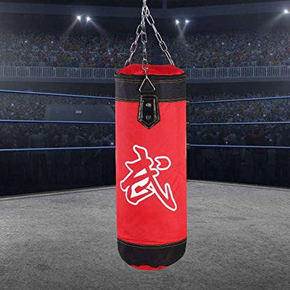 Bnineteenteam Workout Exercise Sandbags, Heavy Duty Fitness Sandbag Empty Sandbags Filler Bag Kick Punching Sand Bag Training Bag for Boxing Karate Punching(60CM-red)
