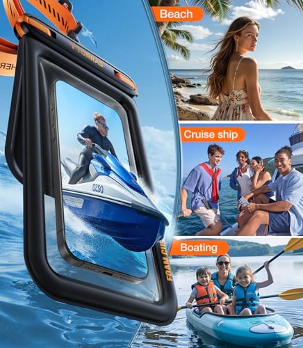 TORRAS IP68 Waterproof Phone Pouch Double Space, Floating Waterproof Phone Case with Lanyard for iPhone 17 Pro Max 16 15 S26 S25, Phone Dry Bag Vacation Cruise Travel Essentials 7.0'', Glacier Sprint - color: Glacier Sprint