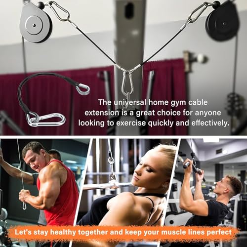 10" Gym Cable Extension Compatible with Bowflex Home Gym Accessories,for LAT/Tricep Pull Down and Leg Extensions Machine - size: 39'' 2PCS