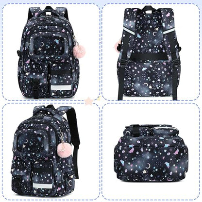 AO ALI VICTORY Backpack for Girls Kids School Bags for Kindergarten Elementary Schoolbag Students Backpacks Cute 15.6 inch Laptop Bookbag Teens Girl Back Pack Travel Daypack, Black - color: Black