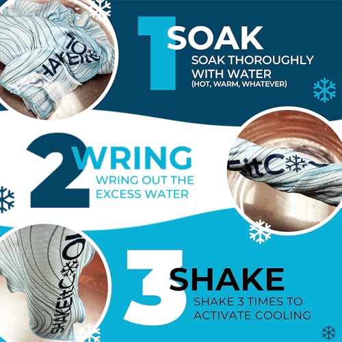 SHAKEitCOOL Original Cooling Towel – Soft, Lightweight, Heat Relief – Perfect for Biking, Running, Yoga, Gym, Gardening – Grand Slam - color: Grand Slam
