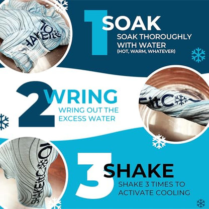 SHAKEitCOOL Original Cooling Towel – Soft, Lightweight, Heat Relief – Perfect for Biking, Running, Yoga, Gym, Gardening – DeepDive - color: Deepdive