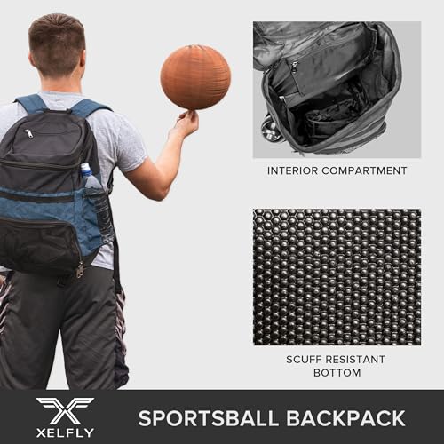 Xelfly Basketball Backpack with Ball Compartment - color: Gray