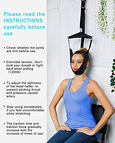 comness Cervical Neck Traction Device Over Door for Home Use, Portable Neck Stretcher Hammock for Neck Pain Relief, Physical Therapy AIDS for Neck Decompressor.