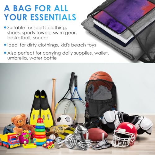 BROTOU Drawstring Backpack Gym String Bag with Pocket for Men Women Heavy Duty Mesh Bag Sport Equipment Bag for Swimming Yoga Beach Laundry - color: Black-5pcs