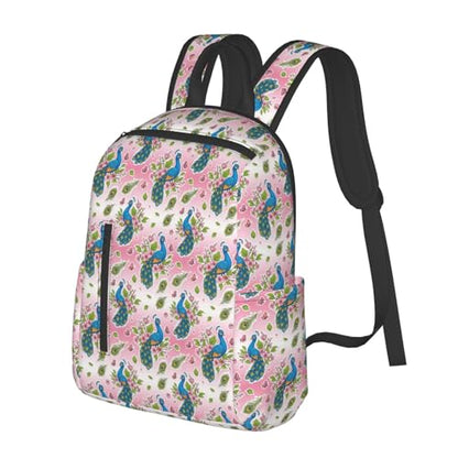 Casual Travel Rucksack Beautiful Peacock Pink, Self-Standing, Mesh Side Pockets, for Cycling & Weekends - color: Picture (48)