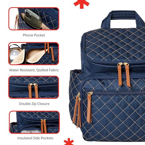 Skip Hop Diaper Bag Backpack: Forma, Multi-Function Baby Travel Bag with Changing Pad & Stroller Attachment, Navy - color: Navy