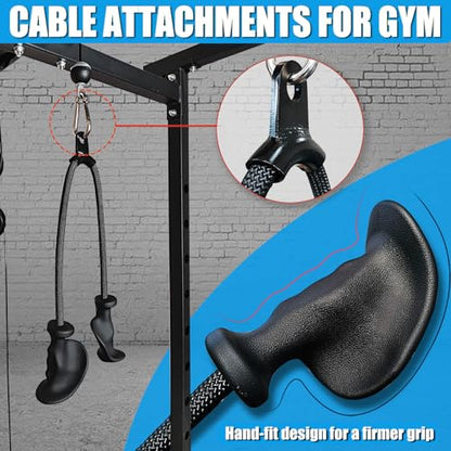 BLUSLM Ergonomic Tricep Rope Pulldown Attachments, Upgraded 27 32 40 & 47 Inch Extra Long Triceps Rope Cable Attachments for Gym, LAT Pull Down Bar for Cable Machine, Tricep Workout Cable Attachments - color: HAND ROPE-03