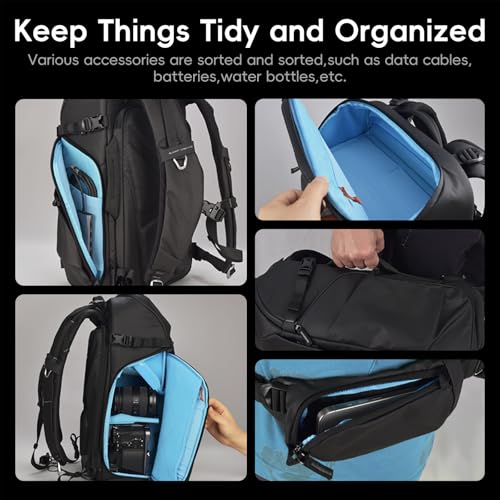 Summit Creative 26L Water-Resistant Camera Backpack for DSLR & Mirrorless Cameras – Travel-Friendly Photography Bag with Lens, Tripod, and 16" Laptop Storage – Black - color: 26L Black