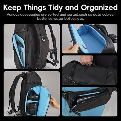Summit Creative 26L Water-Resistant Camera Backpack for DSLR & Mirrorless Cameras – Travel-Friendly Photography Bag with Lens, Tripod, and 16" Laptop Storage – Black - color: 26L Black