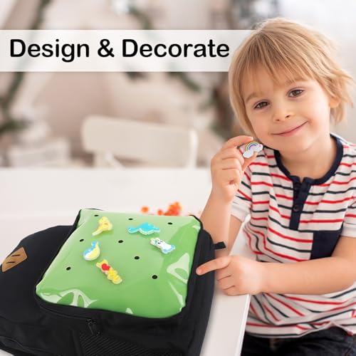 Kids Backpack for Boys Girls 6-12 Years, Kid School Backpacks with Shoe Charm - Book Bag for School (green) - color: Green