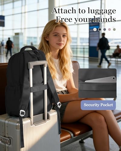 Black School Backpack for Women Men Cute Backpack for College Students Lightweight High School bag for Teens Girls Boys Waterproof Casual Daypacks Bookbag - color: B1-black