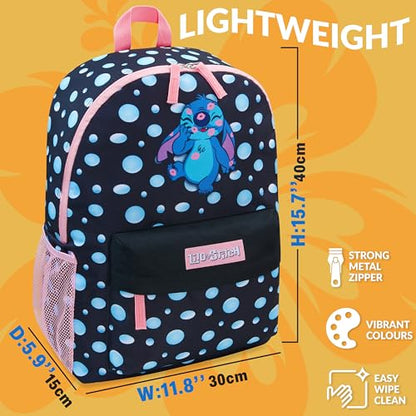 Disney Stitch Backpack for Girls Teens School Bag Kids Book Bag School Supplies Gifts (Black) - color: Black