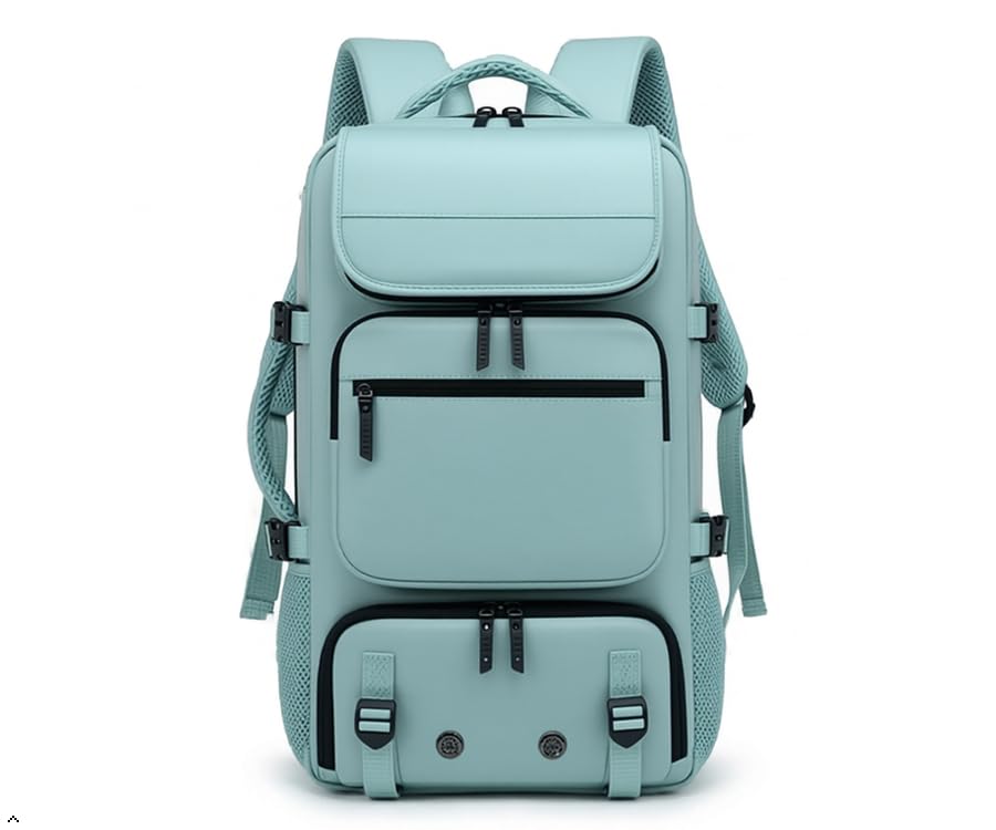 Travel Backpack Water Resistant Large Laptop Backpack with Shoe Compartment Multi-Pocket Carry on Backpack for Business Work Trip - color: Green