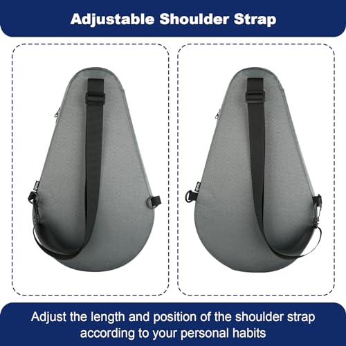 Cosmos Padel Racket Bag Pickleball Paddle Sling Backpack Padel Racquet Storage Bag, Padel (Paddel Tennis) Equipment Carrying Bag with Mesh Pocket for 2 Paddles Ball Water Bottle & Accessory - color: Gray