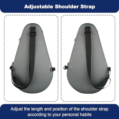 Cosmos Padel Racket Bag Pickleball Paddle Sling Backpack Padel Racquet Storage Bag, Padel (Paddel Tennis) Equipment Carrying Bag with Mesh Pocket for 2 Paddles Ball Water Bottle & Accessory - color: Gray