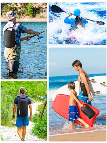 HEETA Waterproof Dry Bag Backpack with Emergency Whistle 5L/10L/20L/30L/40L - color: Black, size: 10L