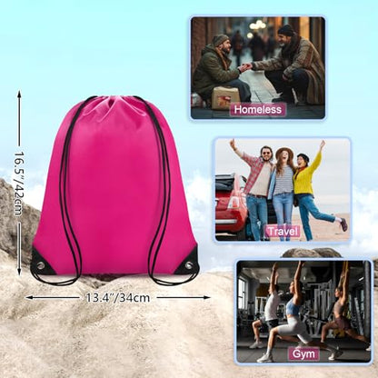 Grneric Drawstring Backpack Bulk 70Pcs String Backpack Drawstring Bags Cinch Bag Sackpack for Men Women Gym(14 Colors) - color: 14 Colors