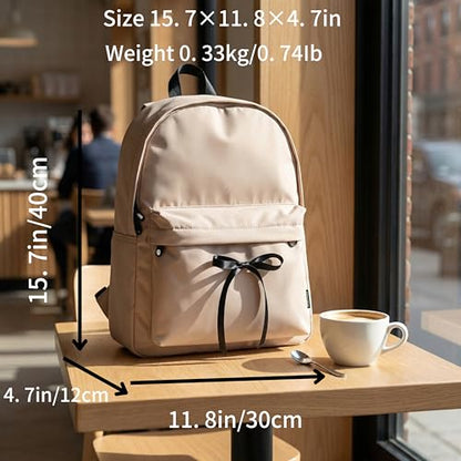 Cute Basics backpack for school,College Lighweight Coquette Laptop Bow Backpack For Women Teens,Durable Classic Design,Water Resistant Medium Size College School Bookbag (BOW) - style: Bow Design