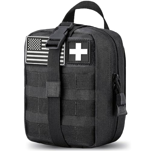 Molle First aid Kit Bag Empty ifak Medical Tactical Pouch for Camping Duty - color: Black