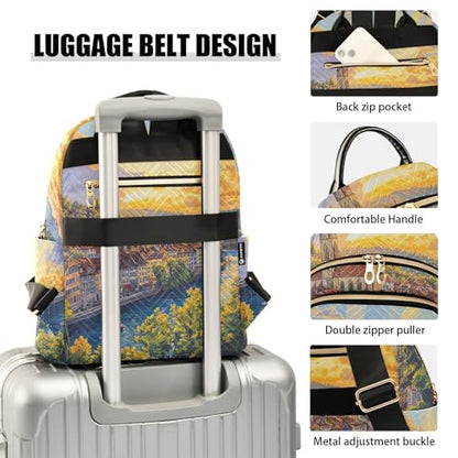 Small Backpack Purse for Women, Fashion Backpacks Cute Beautiful Painting of City Travel Backpacks Lightweight Ladies Shoulder Bags - size: Medium