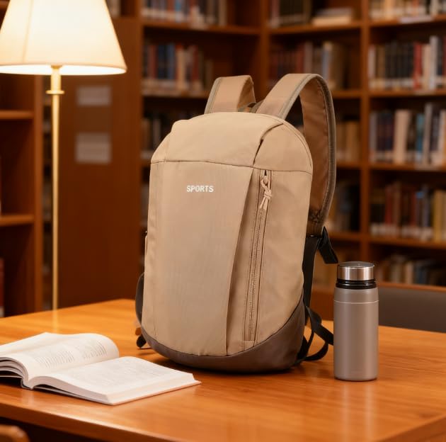 Mini Backpack for Men and Women Casual Travel Lightweight Dual Shoulder Bag,Khaki