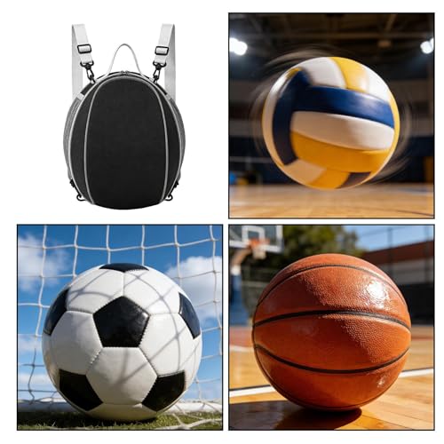 Soccer Backpack, With Smart Storage Solution, 19x25x31cm, Mult-Purpose Ball Bag, Multipurpose Sports Backpack, Waterproof Material, For Volleyball, Gym, Daily Use, Travel, School, Competition, Youth - size: Black