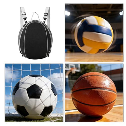 Soccer Backpack, With Smart Storage Solution, 19x25x31cm, Mult-Purpose Ball Bag, Multipurpose Sports Backpack, Waterproof Material, For Volleyball, Gym, Daily Use, Travel, School, Competition, Youth - size: Black