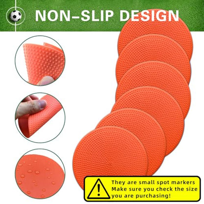 Poly Spot Markers 4.73 inch/10 inch 12 Pcs Non-Slip Rubber Agility Training Markers Floor Dots Flat Field Cones for Football, Soccer, Basketball, School Exercise Drills, Dance Practice - style: 4.73 inch 24 Pcs Yellow (TPE)