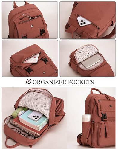 Backpack Purse for Women Small Backpack Nylon Travel Backpack - color: Red