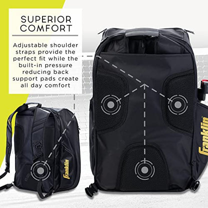 Franklin Sports Pickleball Bags - Sling Bag - Duffle Bag - Backpack for Paddles, Pickleballs + Accessories - Elite Nylon Fabric - Pickleball Equipment Bag for Men + Women - Black - style: Elite Hybrid Backpack