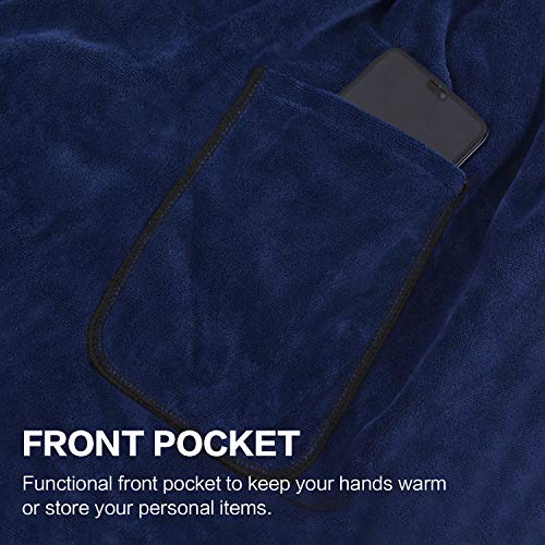 SINLAND Microfiber Men’s Bath Wrap Spa Sauna Wrap Around Towel Bath Towels with Adjustable Snap on Closure Suitablefor Shower Spa Sauna 24inch x 63inch Navy Blue - color: Navy Blue
