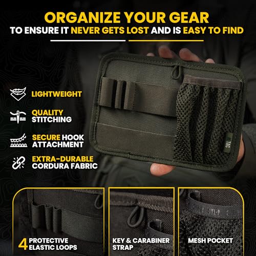 M-Tac Tactical Bag Insert Modular Organizer Utility Admin Pouch Hook Fasteners - Key Holder - color: Ranger Green