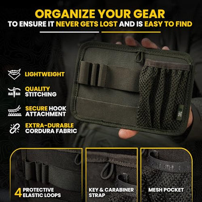 M-Tac Tactical Bag Insert Modular Organizer Utility Admin Pouch Hook Fasteners - Key Holder - color: Ranger Green