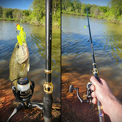 PLUSINNO Fishing Rod and Reel Combo, Telescopic Fishing Pole Kit with Spinning Reel, Tackle Box, Fishing Lures and Travel Carrying Bag, Fishing Gear Gifts for Men - color: Elite Hunter Single Fishing Rod(No Reel &Lure), size: 1.8M 5.91 FT