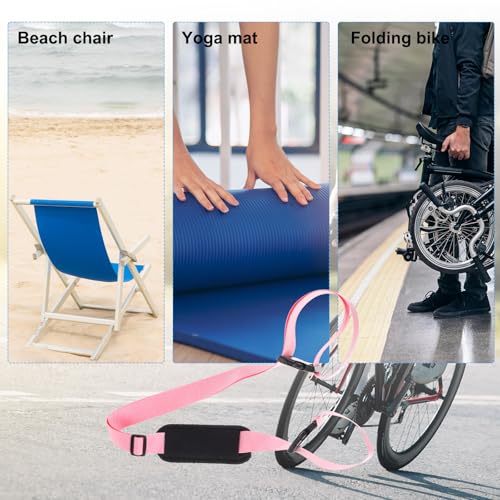 PATIKIL Pink Adjustable Beach Chair Straps, Shoulder Carrying Straps for Folding Chair Backpack - color: Pink