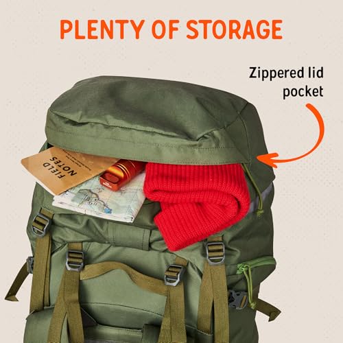 Kelty Asher Backpack, Daypack to Multi-Day Backpacking Capacity, Hiking, Lightweight Travel Pack, Internal Frame (85L Winter Moss) - color: Winter Moss/Dill, size: 85L
