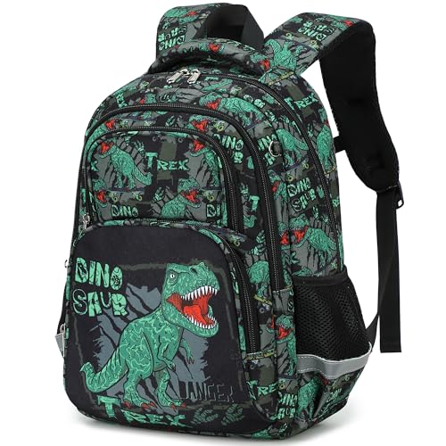 abshoo Cute Dinosaur School Backpack For Boys Elementary Kindergarten Kids School Bag (Dinosaur Black B) - color: Dinosaur Black B