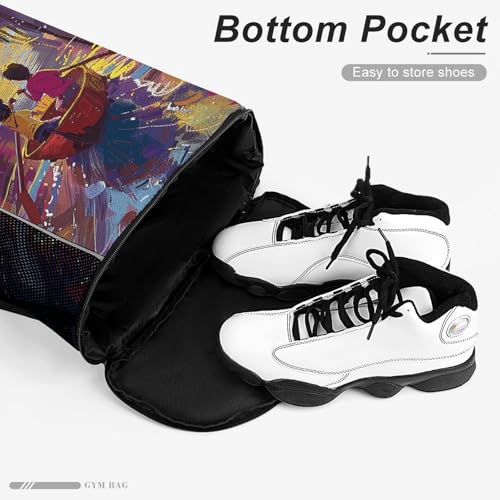 Drawstring Gym Backpack with Shoe Compartment And Wet Pocket, 28L Lightweight Waterproof Take A Raft Sports Backpack for Workout Swim Beach Travel String Bag for Men Women