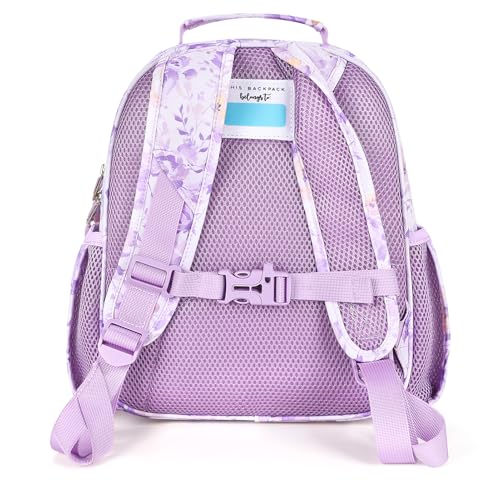 mibasies Toddler Backpacks for Girls 2-4: Little Kid Bookbag for Preschool Prek Daycare Purple Flower - color: Purple Flower, style: Toddler-12"h(not Fit Folder)