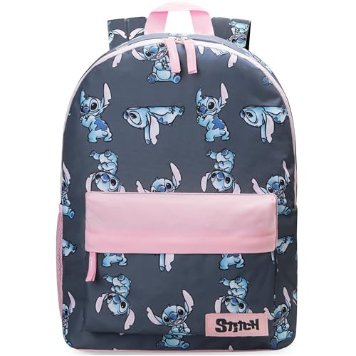 Disney Stitch Backpack for Girls Teens School Bag Kids Book Bag School Supplies Gifts (Navy/Pink) - color: Navy/Pink