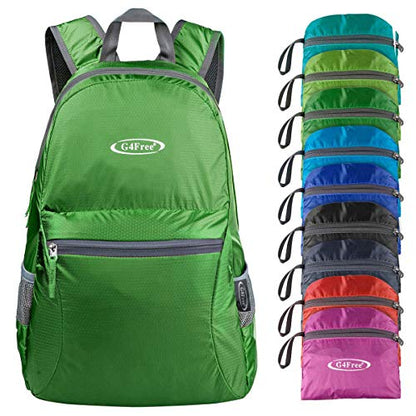 G4Free 20L Small Packable Travel Hiking Backpack for Men Women - color: Green, size: 20L