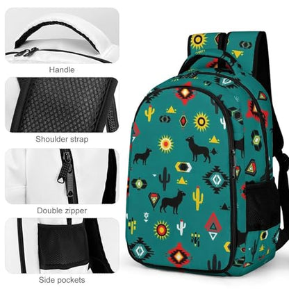 Casual Lightweight Laptop Backpack Southwestern Native American, Cute Travel Daypack with Tumbler Holder for College Nurse Teacher Work Commute - color: Pattern (268)