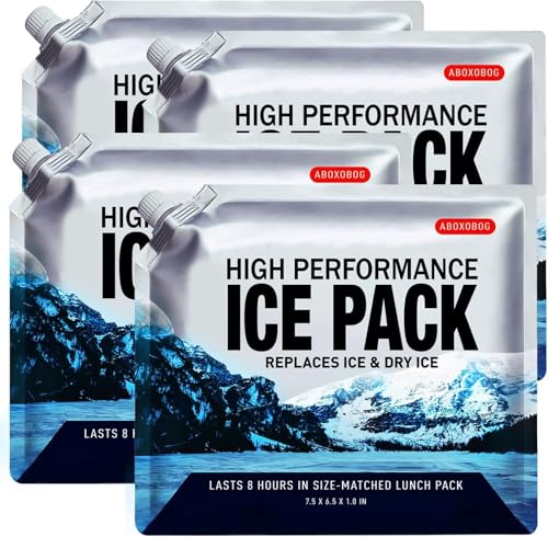 Reusable Ice Packs for Lunch Box Long Lasting Slim Gel Freezer Packs for Cooler Bag Cooler Backpack, Keeps Food Cold Fresh for Work & School & Travel(6.5"x7.5"x4P) - size: Small-4pk