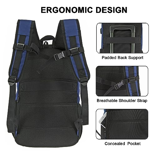 WOLT Laptop Backpack with USB Charging Port Fits Up to 17 Inch Laptop, College Backpack for Men Women, Computer Business Bookbag, Navy - color: Navy