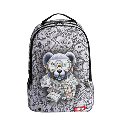 Graffiti Backpack, Designer Laptop Backpack for 15.6 Inch Work,Water Resistant Backpack Computer Bag (CashBear) - color: Cashbear
