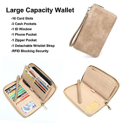 Soperwillton Women Backpack Purse Multipurpose Design Handbags Shoulder Bag PU Leather Travel bag Backpack Set 2pcs - color: Z-sand