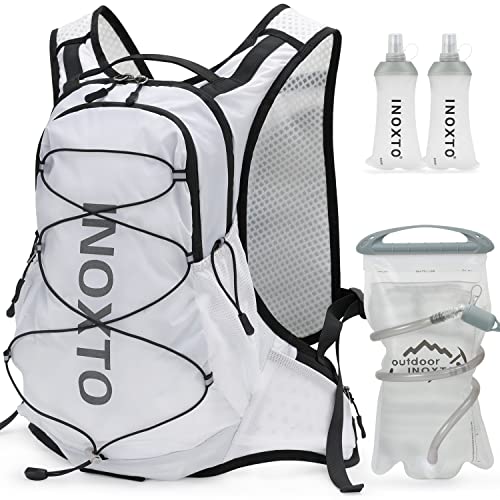 IX INOXTO Hydration Pack Backpack, Lightweight Water Backpack with 2L Hydration Bladder Daypack for Men Women,Running Hydration Vest for Trail Running Hiking Cycling Race Climbing - color: White
