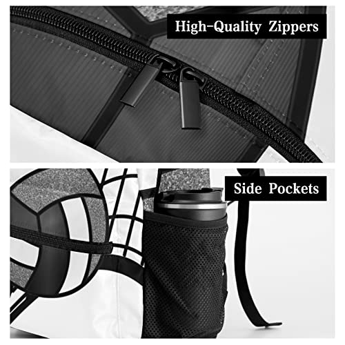 Personalized Custom Volleyball Black White Backpack Lightweight Travel Hiking Causual Bag With Name - color: Design 2