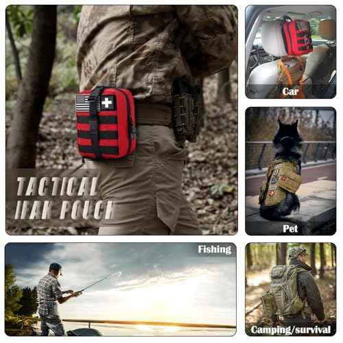 Molle ifak Pouch Empty First aid kit Bag for Outdoor Tactical Medical Pouch - color: RED